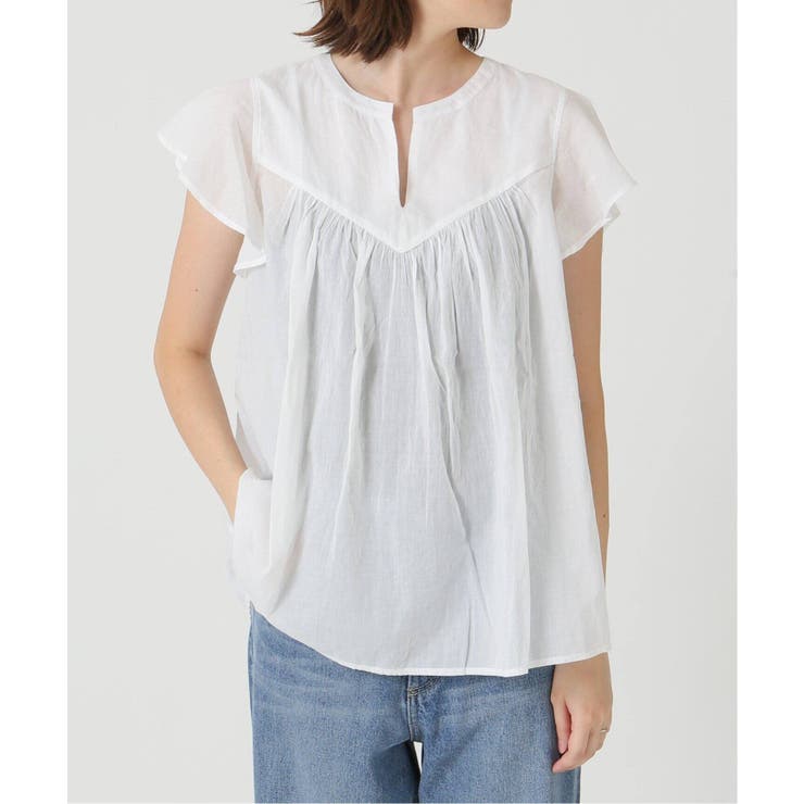 SLOBE IENA】コットンボイルラッフルブラウス◇[品番