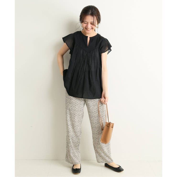 SLOBE IENA】コットンボイルラッフルブラウス◇[品番