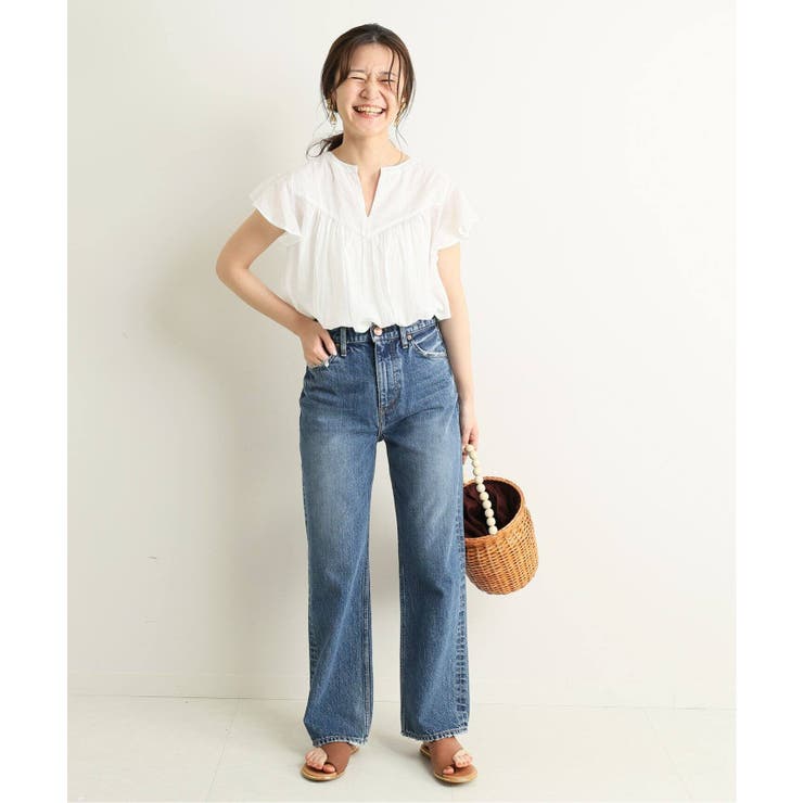 SLOBE IENA】コットンボイルラッフルブラウス◇[品番