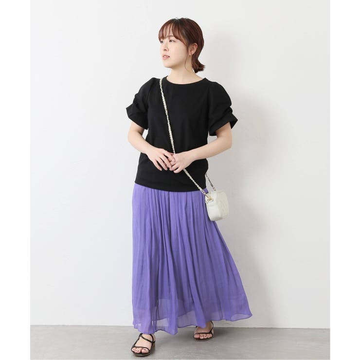 芸能人愛用 La Totalite]エアリーカッセンギャザースカート◇[品番 ロングスカート