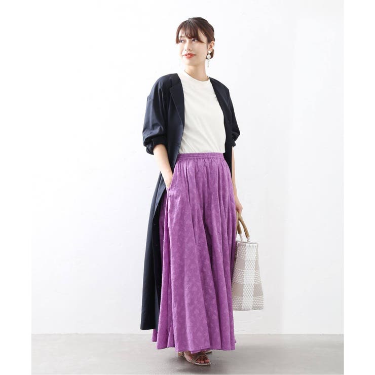 NE QUITTEZ PAS ジャガードガウン フリーサイズ コットン シルク NE QUITTEZ PAS/ヌキテパ 】コットンジャガードスカート◇[品番