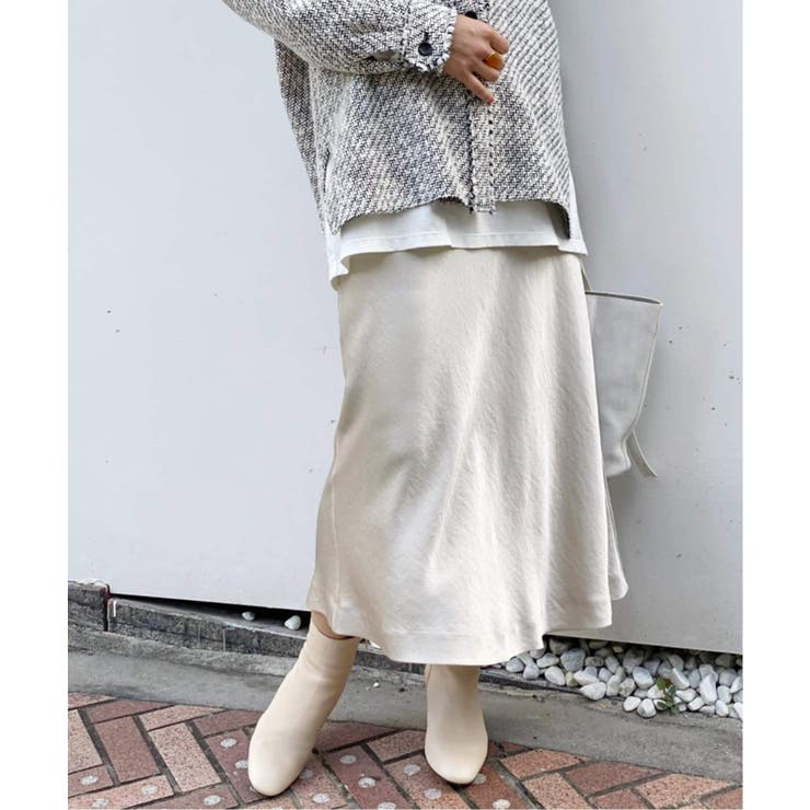 ジョーゼットサテンスカート（ロング・マキシ丈スカート