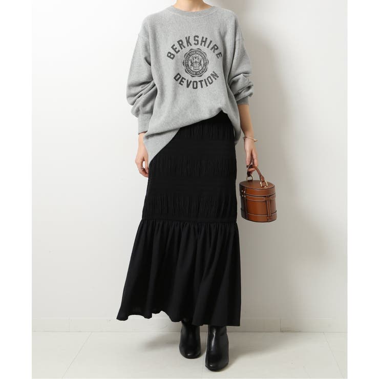 Spick and Span＞ 【JUST】シャーリングロングスカート◇[品番