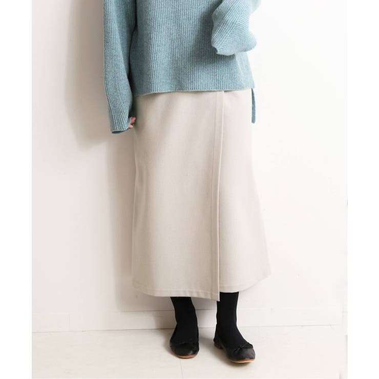 IENA ラップスカート風スカッツ ナチュラル 36（DK.GRAY】コンビ  