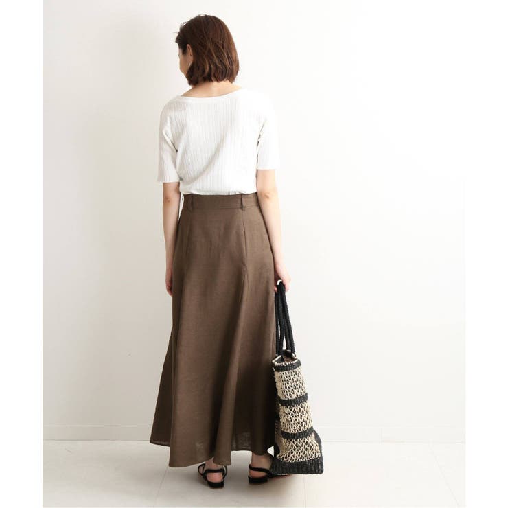 SLOBE IENA】ウォッシャブルフレンチリネン切り替えスカート