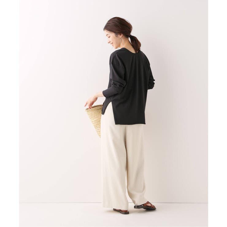 IENA】【Loro/ローロ】 DOUBLE U ネックTシャツ[品番