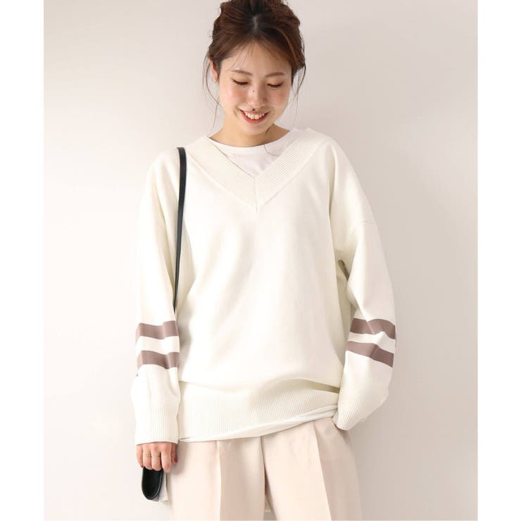 Spick and Span]#コットンスムースライン Vプルオーバー◇[品番  