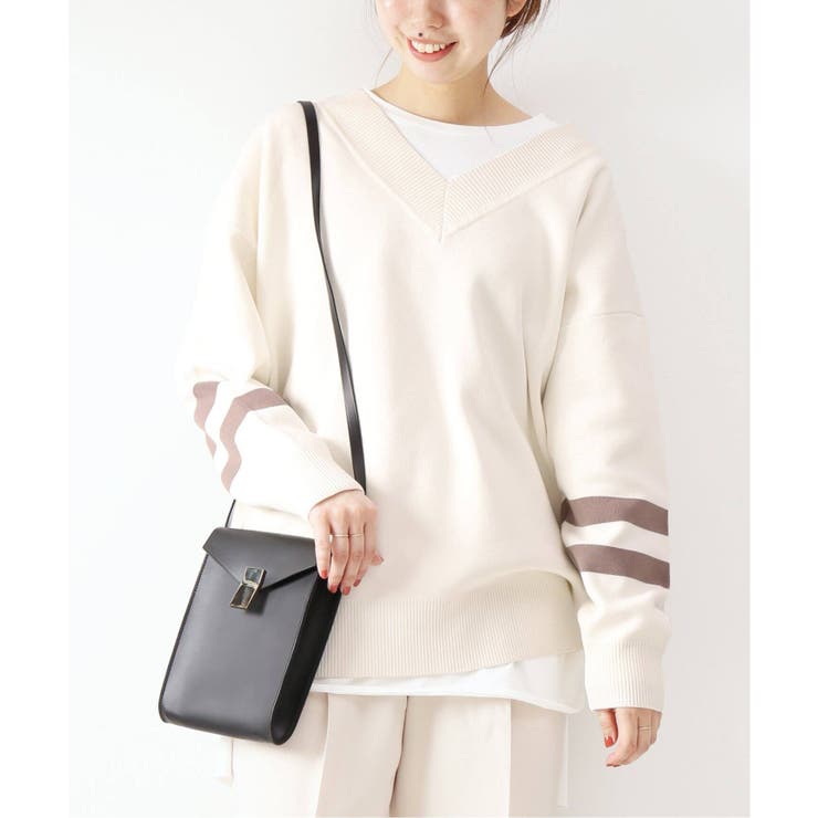 Spick &amp; Span - Spick&amp;Span スピックアンドスパン　ボイルスムーススリットVプルオーバー Spick & Span（スピックアンドスパン）の「Peスムース編みV