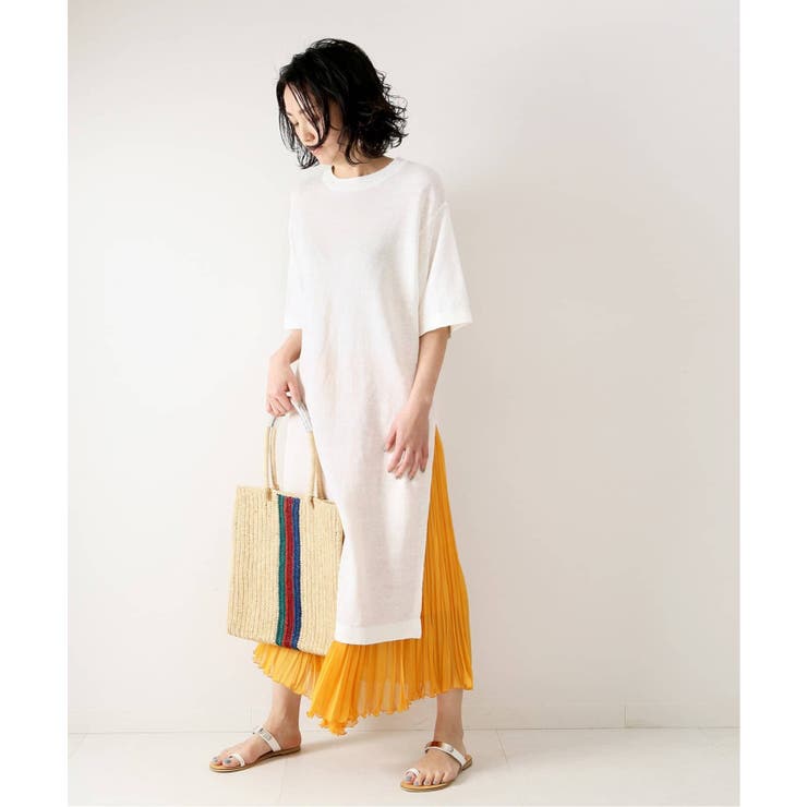 Spick and Span】フレンチ リネン スリットワンピース◇[品番