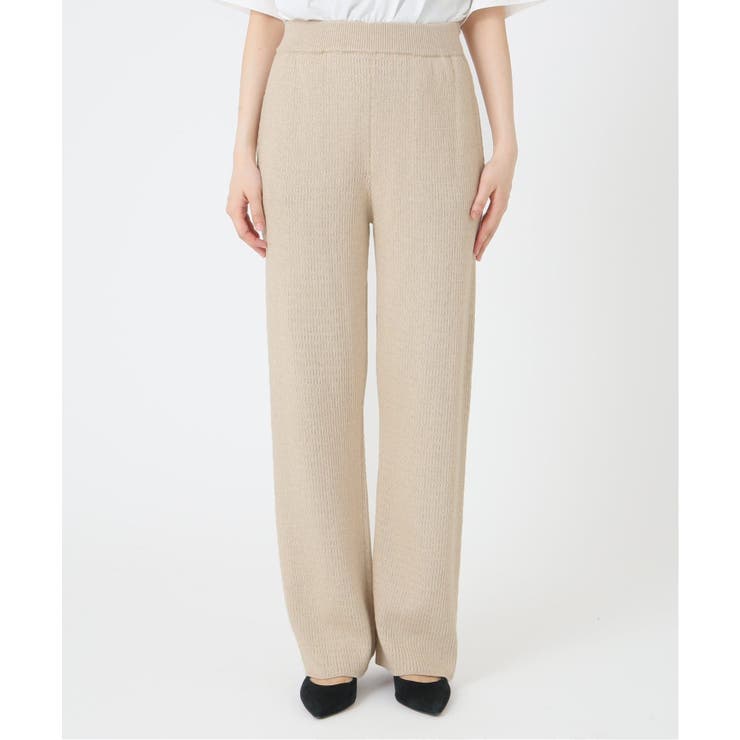 Spick and Span スピックアンドスパン】柄編ストレートパンツ
