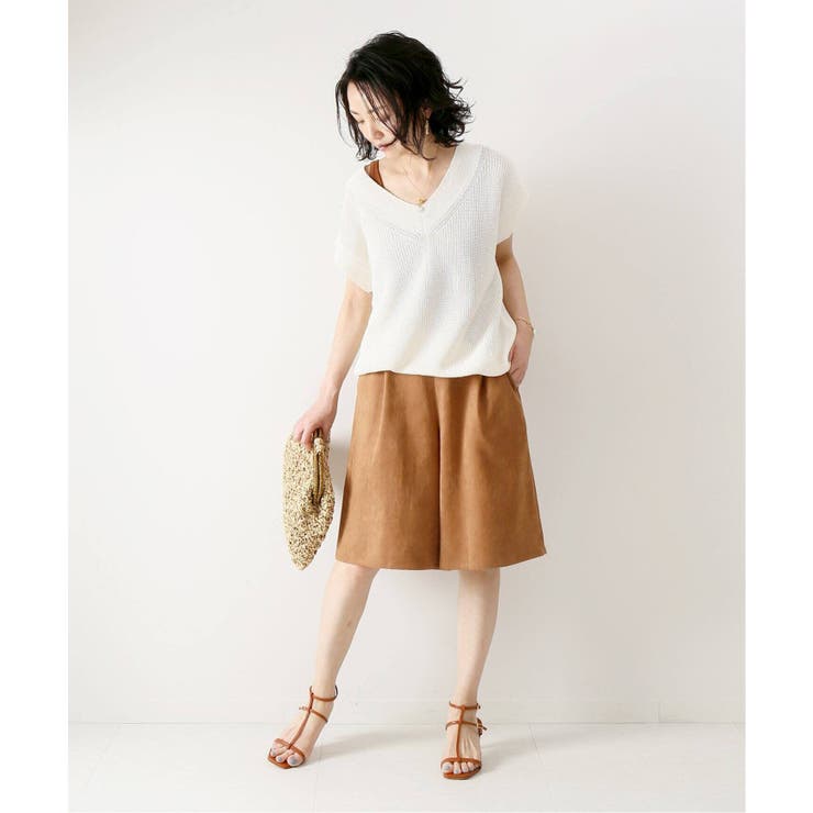 Spick and Span ストローヤーンアゼベスト　ベージュ Spick and Span]ストローヤーンアゼベスト◇[品番：BYCW0003960]｜B.C
