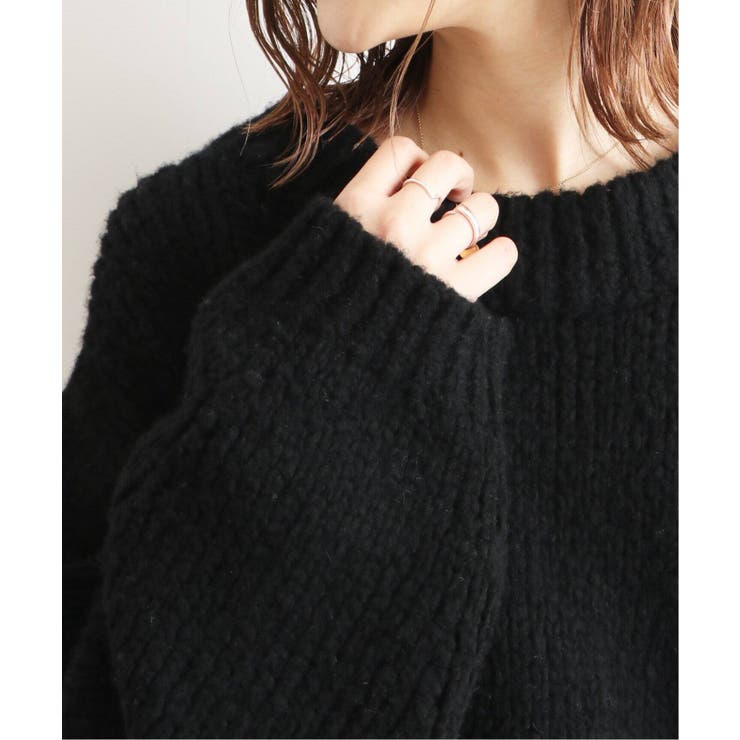 専用　新品　シーマリー　カシミヤシルク　半袖ニット　ブラック セール】 【Oggi2月号掲載/洗える】ウールカシミヤ Vネック ニット