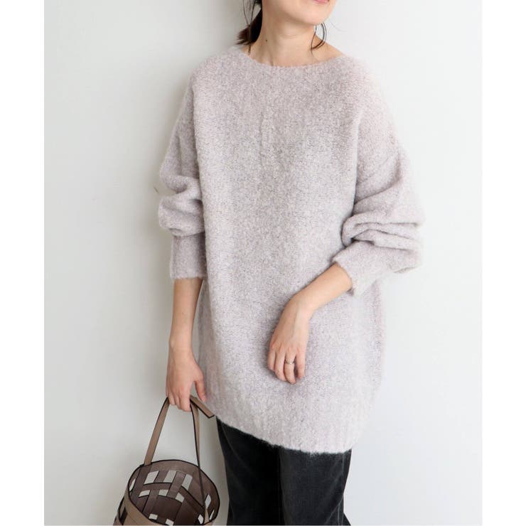 SLOBE ポンチボートネックニュアンスプルオーバー SLOBE IENA