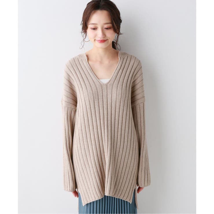 SLOBE IENA】9G ワイドリブチュニックニット◇[品番：BYCW0004590