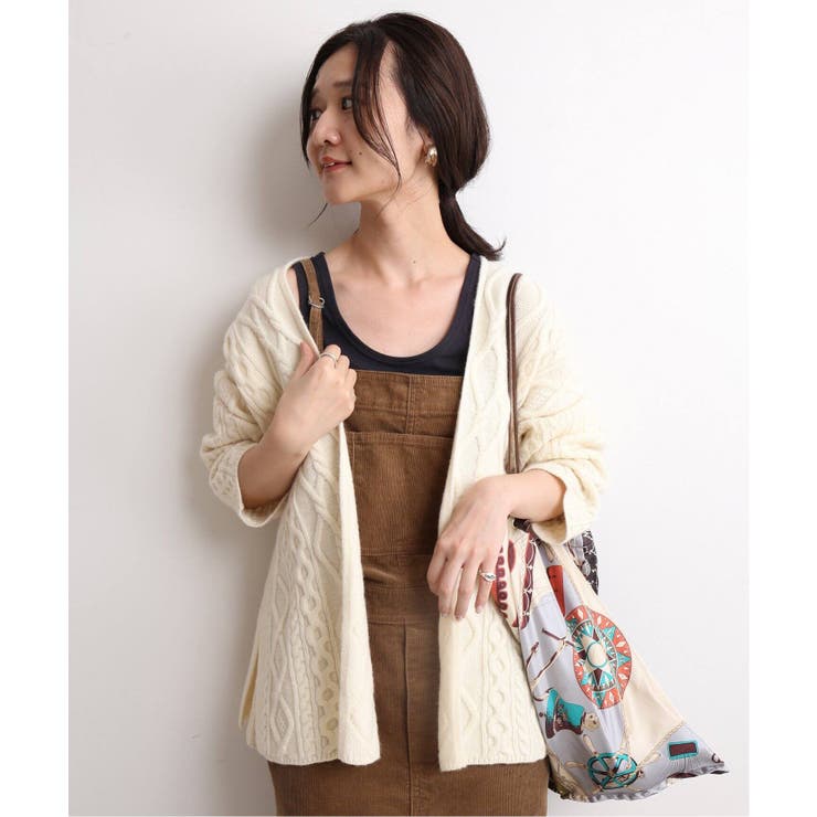 2018AW SLOBE IENA ケーブルショートカーディガン ナチュラル スイビWケーブルカーディガン | イエナ(IENA) | マルイウェブチャネル