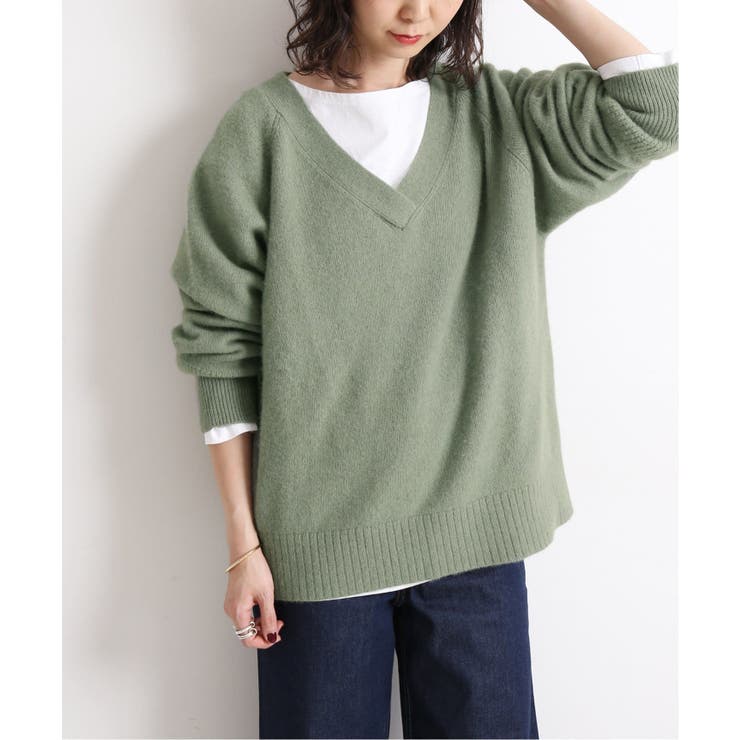 ◎スローブイエナ　FOX混ニットプルオーバー SLOBE IENA＞ FOX混Vネックニット◇[品番：BYCW0009867]｜B.C STOCK