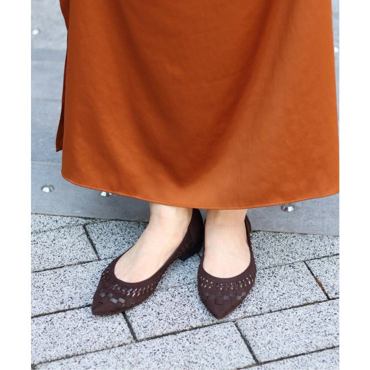 LE TALON＞ ポインテッドサシメッシュフラット◇[品番