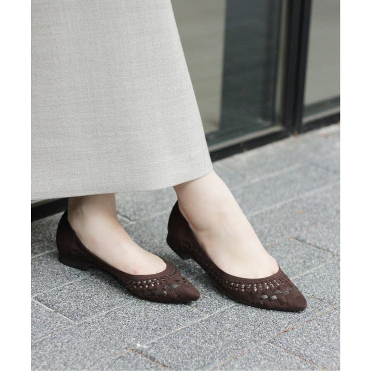 LE TALON＞ ポインテッドサシメッシュフラット◇[品番
