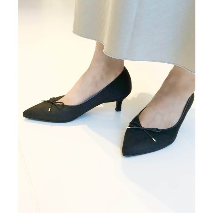 4.5cmVカットリボンパンプス◇[品番：BYCW0008927]｜B.C STOCK