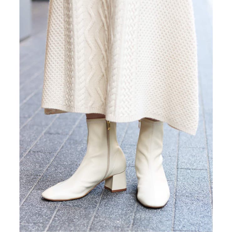 LE TALON＞ GRISE 5.5cmスクエアショートブーツ◇[品番：BYCW0009894