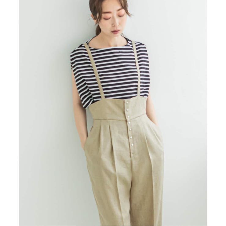 machatt 2way saropetto サスペンダー付きベージュパンツ