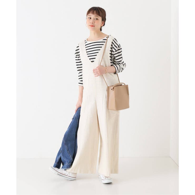 B.C STOCK＞ リネン混 ツイルサロペット◇[品番：BYCW0013199
