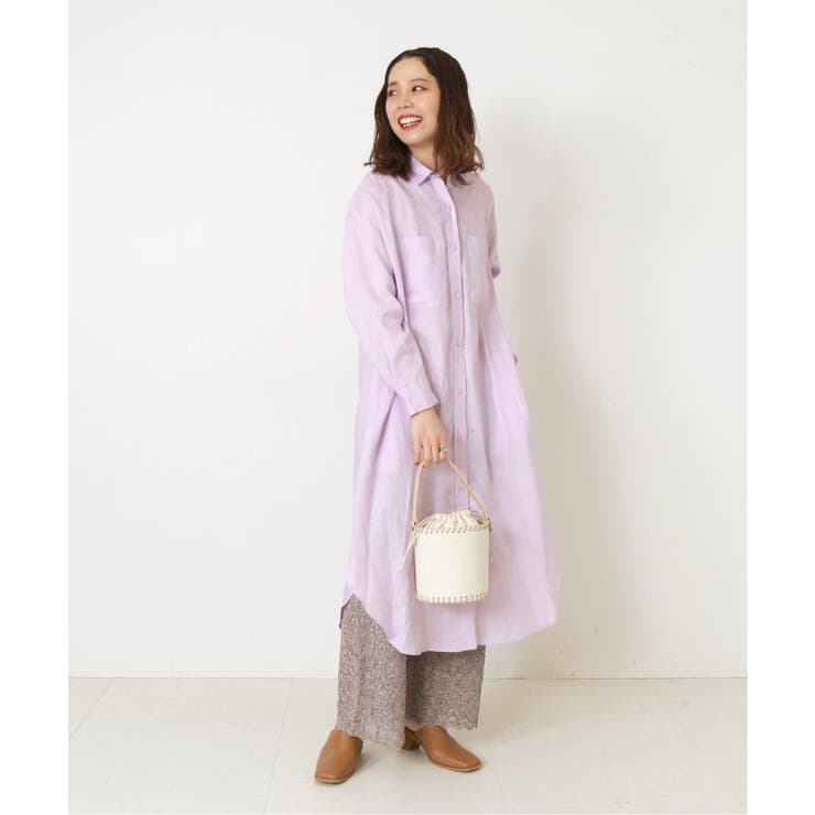 専用マッキントッシュロンドン リネン100%ロングシャツ ワンピース 長袖 美品】マッキントッシュロンドン リネン100%ロングシャツ