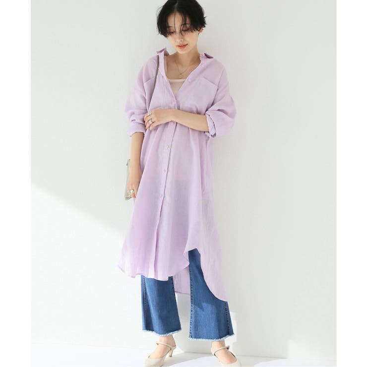 B.C STOCK＞ リネン100ロングシャツワンピース◇[品番：BYCW0013211