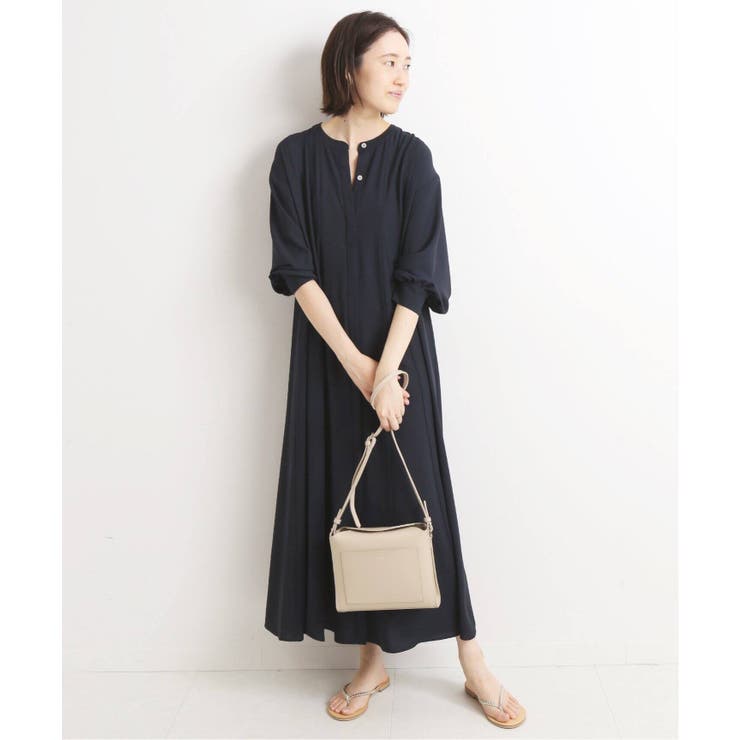 SLOBE IENAウォッシャブルフレアワンピース ブラック SLOBE IENA