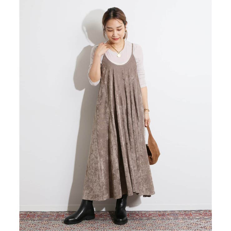 IENA＞ IENA LA BOUCLE ベロア キャミワンピース◇[品番