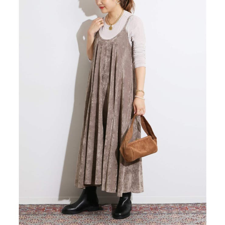 IENA＞ IENA LA BOUCLE ベロア キャミワンピース◇[品番