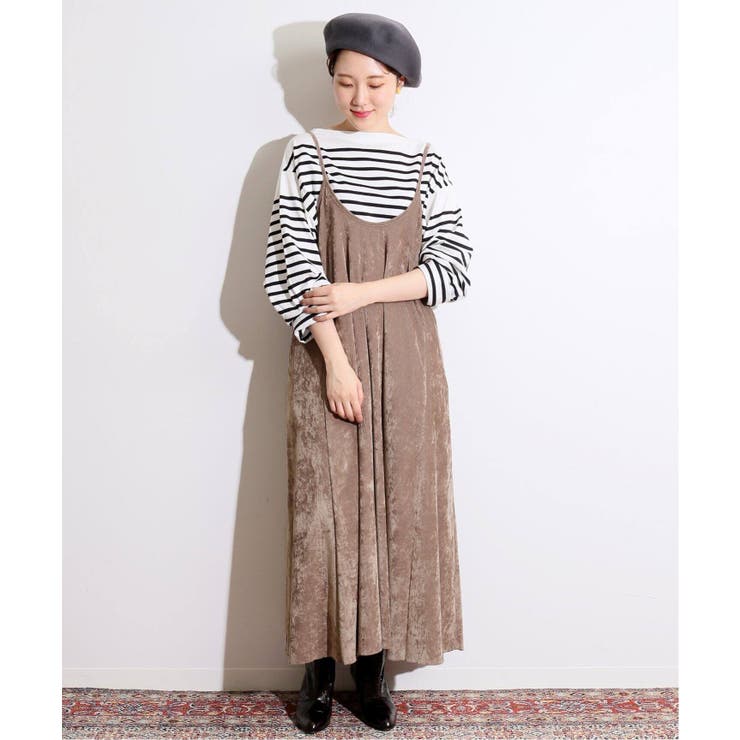 IENA＞ IENA LA BOUCLE ベロア キャミワンピース◇[品番