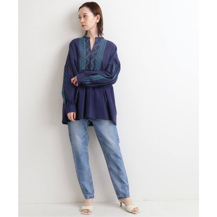 IENA＞ スキッパー刺繍ブラウス◇[品番：BYCW0013222]｜B.C