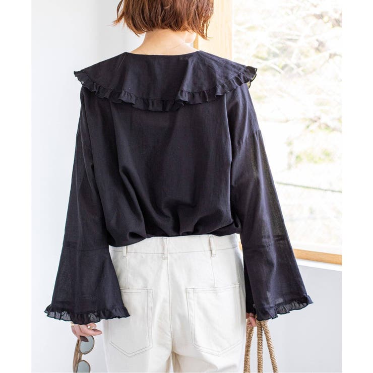IENA - 【新品未使用タグ付き】IENA コットンドビー フリル ブラウス IENA＞ 《追加》コットンドビー フリル ブラウス◇[品番