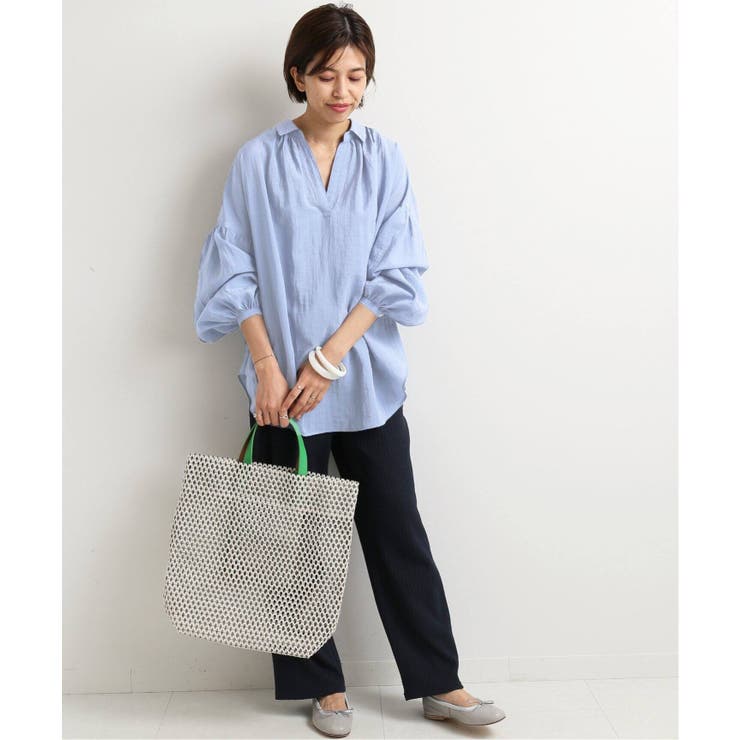 【美品】IENA ヴィンテージワッシャーオーバーシャツ 21SS 38 ブルー IENA(イエナ) / ヴィンテージワッシャーオーバーシャツ/長袖シャツ/36