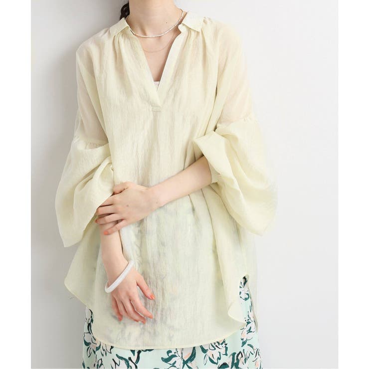 極美品♪イエナ ヴィンテージワッシャーギャザーシャツブラウス ボリュームスリーブ IENA - 極美品♪イエナ ヴィンテージワッシャーギャザーシャツ