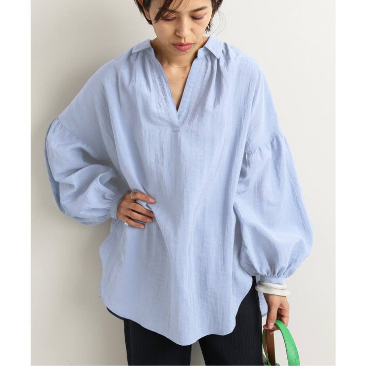 IENA＞ ヴィンテージワッシャーギャザーシャツブラウス◇[品番