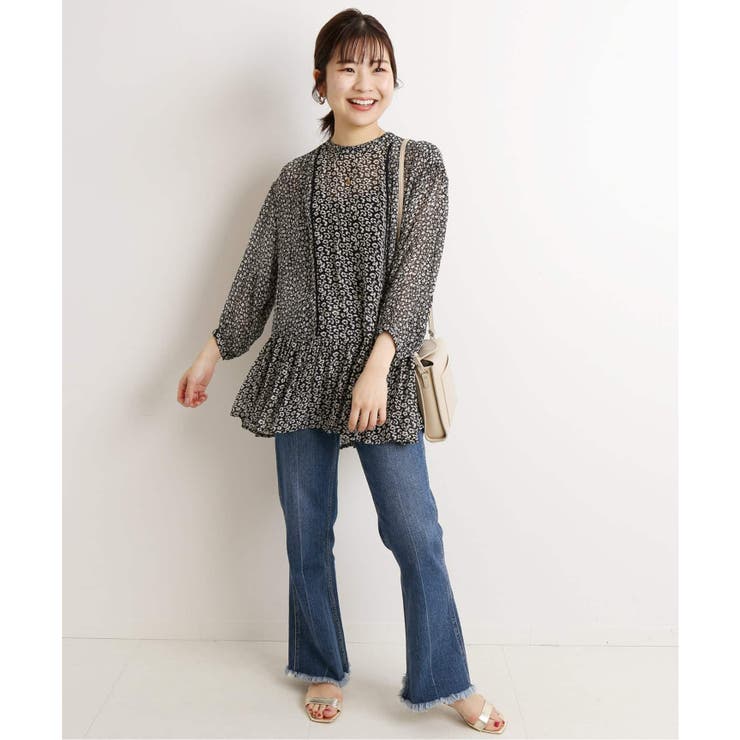 SLOBE IENA＞ ダブルフラワージョーゼットブラウス◇[品番 