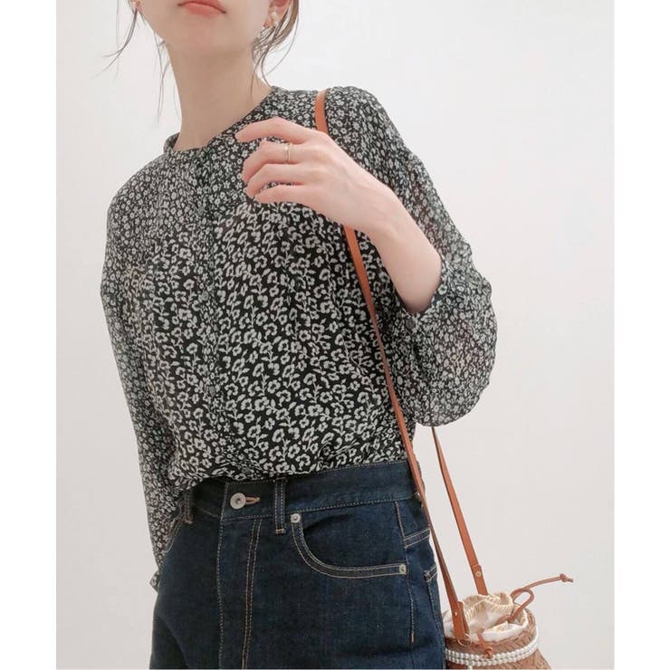 SLOBE IENA＞ ダブルフラワージョーゼットブラウス◇[品番 
