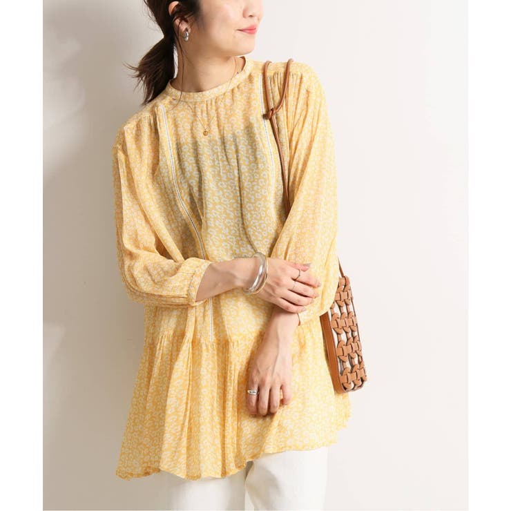SLOBE IENA＞ ダブルフラワージョーゼットブラウス◇[品番 