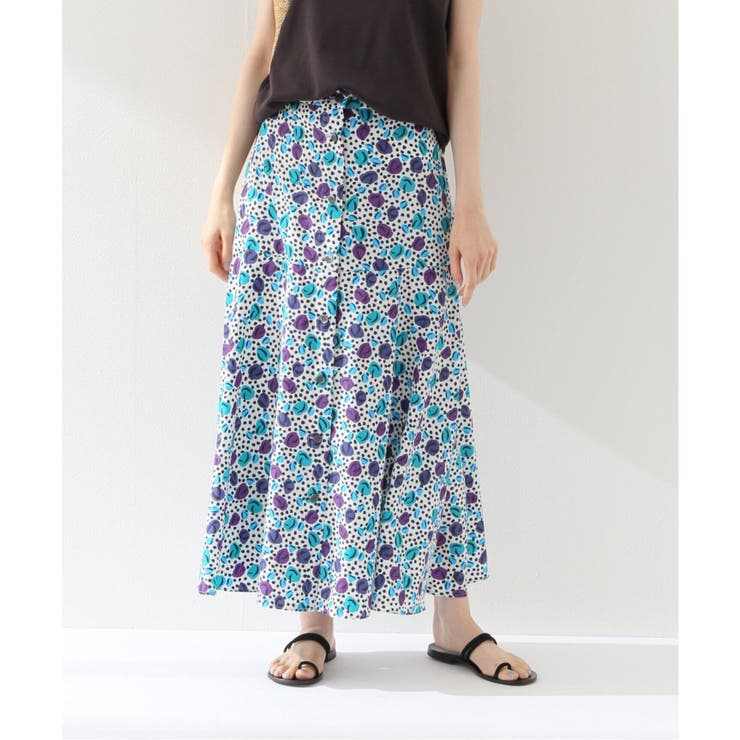 Spick and Span＞ フラワー*ドットプリントフレアースカート2
