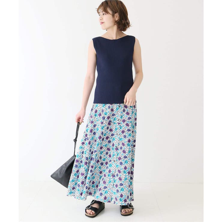 Spick and Span＞ フラワー*ドットプリントフレアースカート2