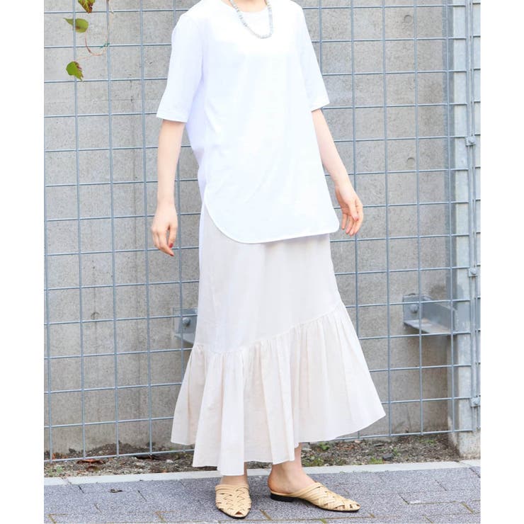 Boho ローコットン　アシメ　スカート　カディコットン　　最終値下げ アウトレット】コットンティアードスカート[品番：LOSW0008885