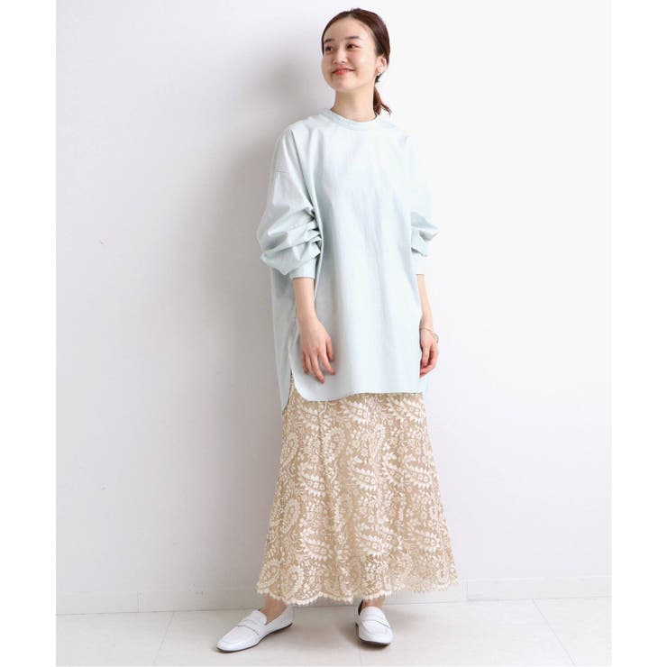 IENA＞ バイカラーレーストラペーズスカート◇[品番