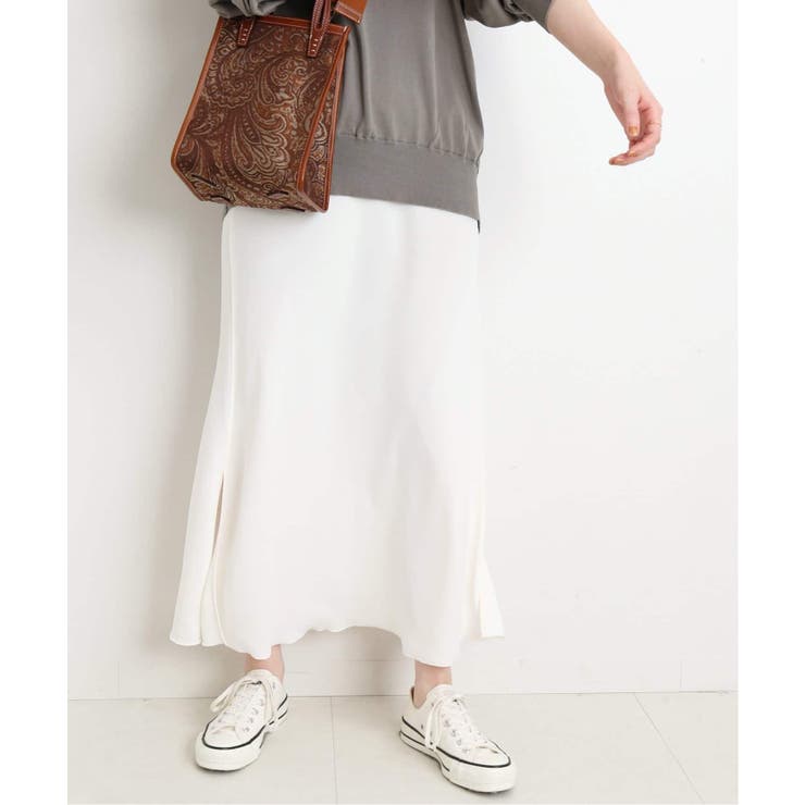 IENA＞ コンパクトサテン スリットスカート◇[品番：BYCW0013257]｜B.C  