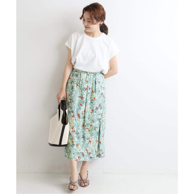 IENA ポリエステルシルクフレアスカート ネイビー IENA