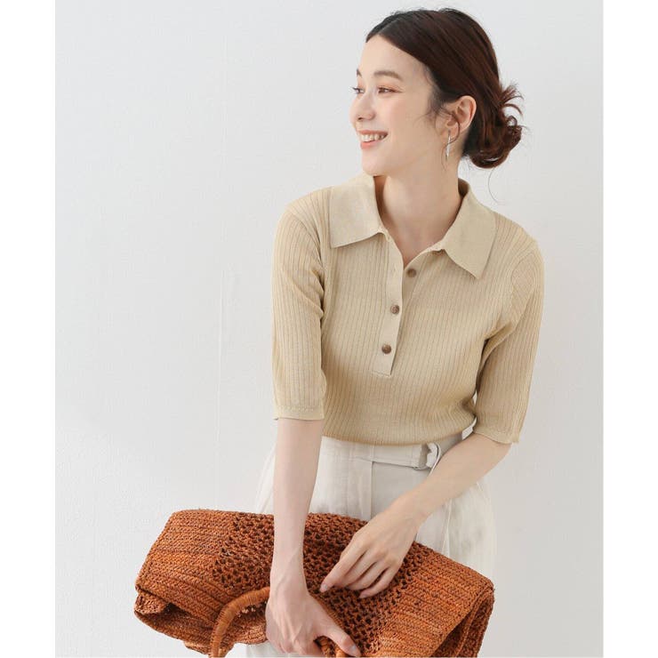 STATE OF MIND シアーラメポロニット STATE OF MIND（ステートオブマインド）｜sheer lame polo knit