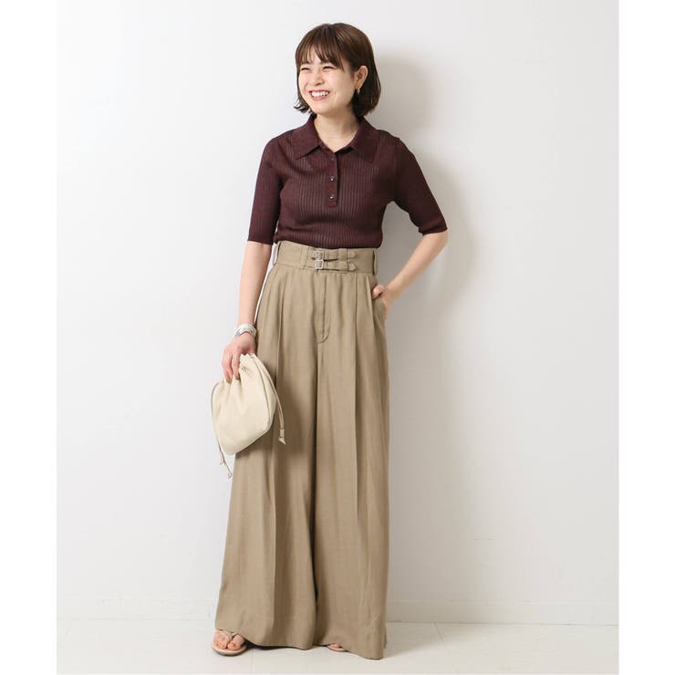 Spick and Span＞ シアーラメポロニット◇[品番：BYCW0013310