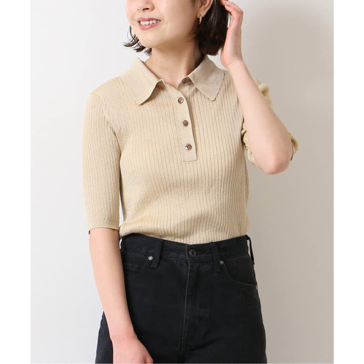 Spick and Span＞ シアーラメポロニット◇[品番：BYCW0013310]｜B.C