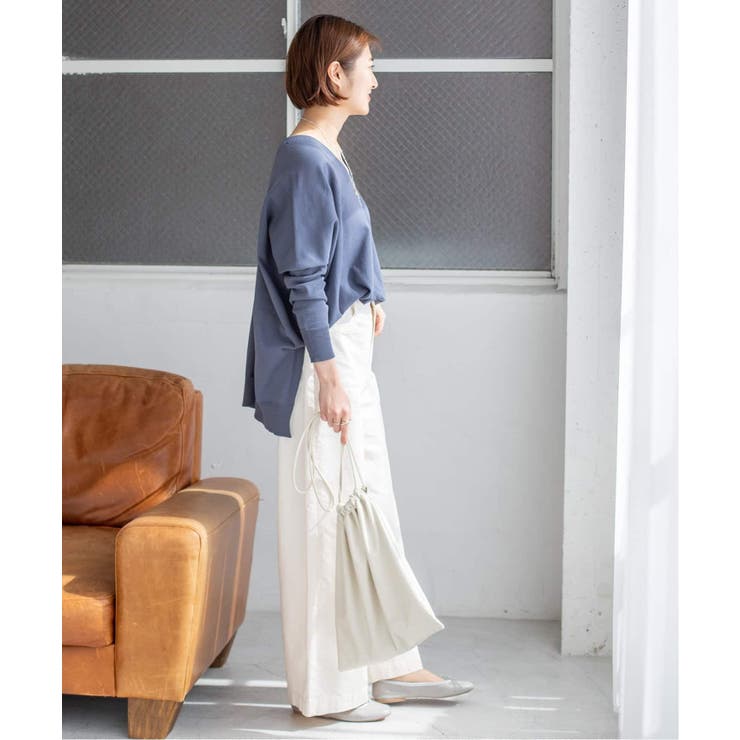 ＜IENA＞ コットンストレッチ ワイドVネックプルオーバー◆[品番：BYCW0013327]｜B.C  STOCK（ベーセーストック）のレディースファッション通販｜SHOPLIST（ショップリスト）